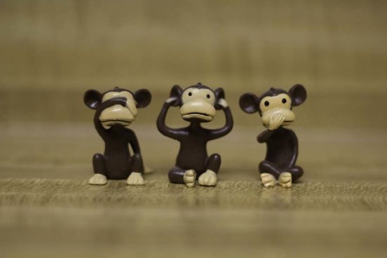 Three monkeys: See no evil, hear no evil, speak no evil